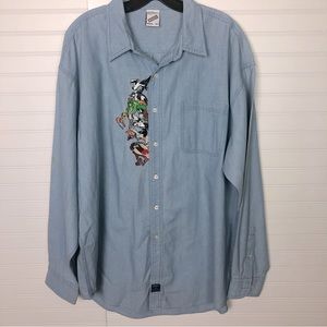 Vintage 1998 Warner Bros Cartoon Characters Denim Shirt